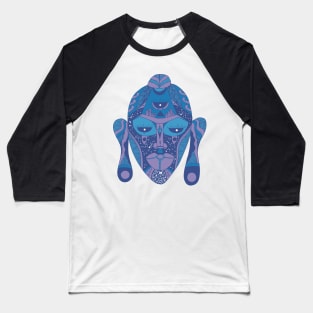 Mountain Blue African Mask 7 Baseball T-Shirt